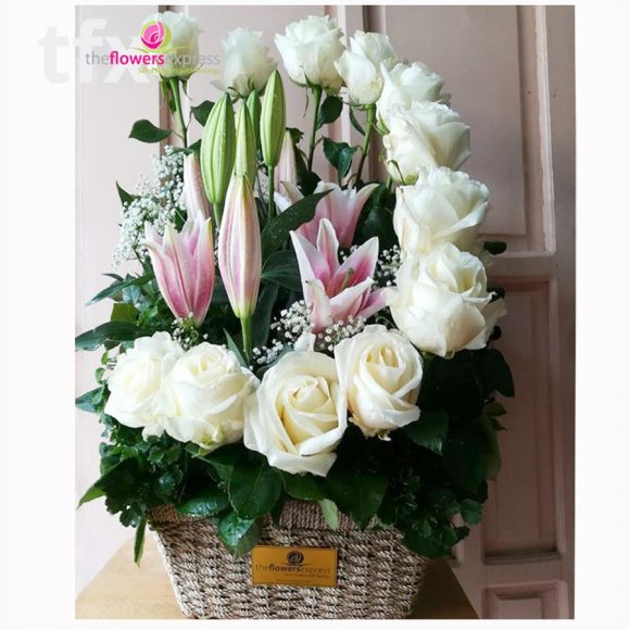La Belle in White Flower Basket