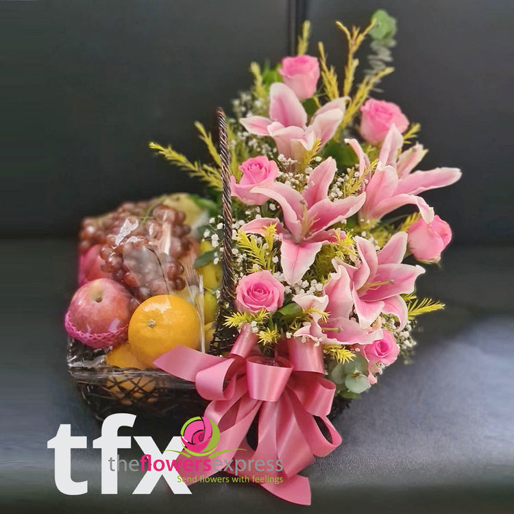Sweetness Fruit and Flower Basket